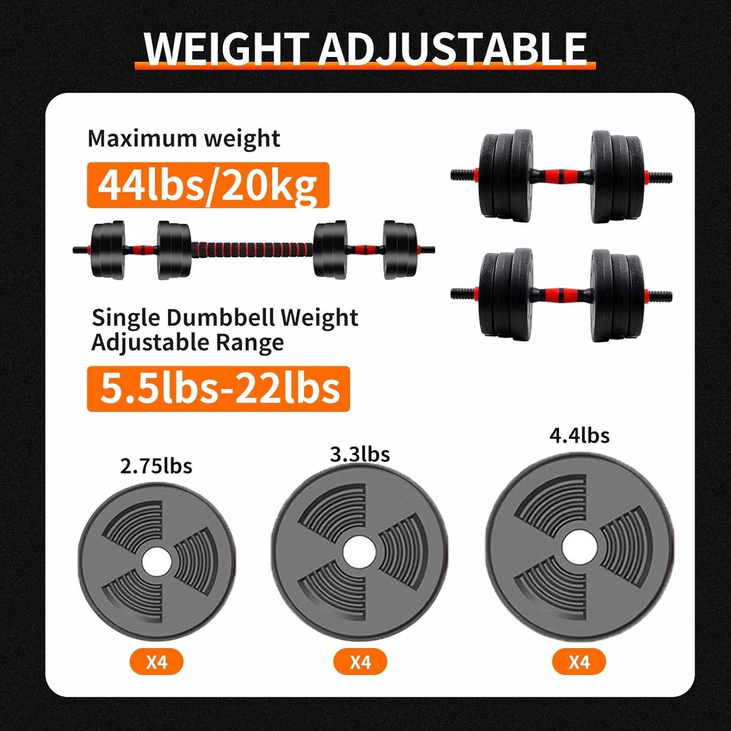 Adjustable Dumbbell-Barbell Set