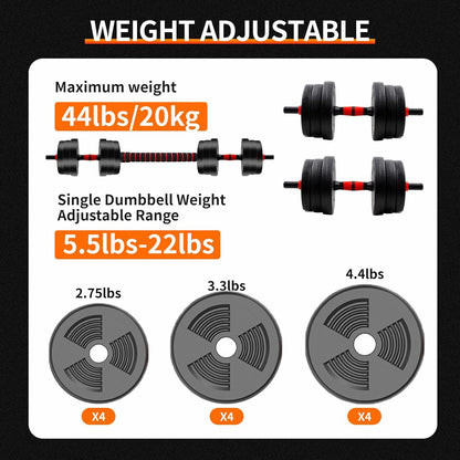 Adjustable Dumbbell-Barbell Set